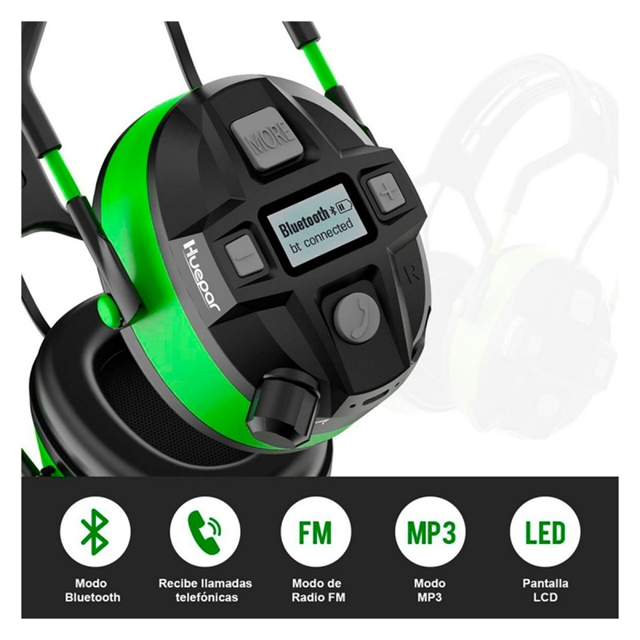 Orejera Ajustable con Bluetooth Huepar E03