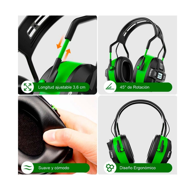 Orejera Ajustable con Bluetooth Huepar E03