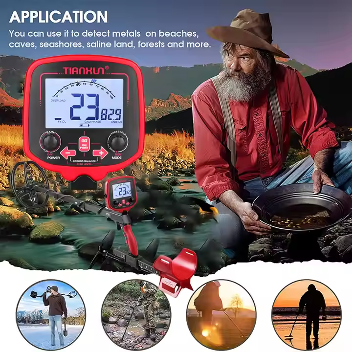 Detector metales ORO PLATA profesional TIANXUN TX 850L recargable 2.5m+Pinpointer+Audifono