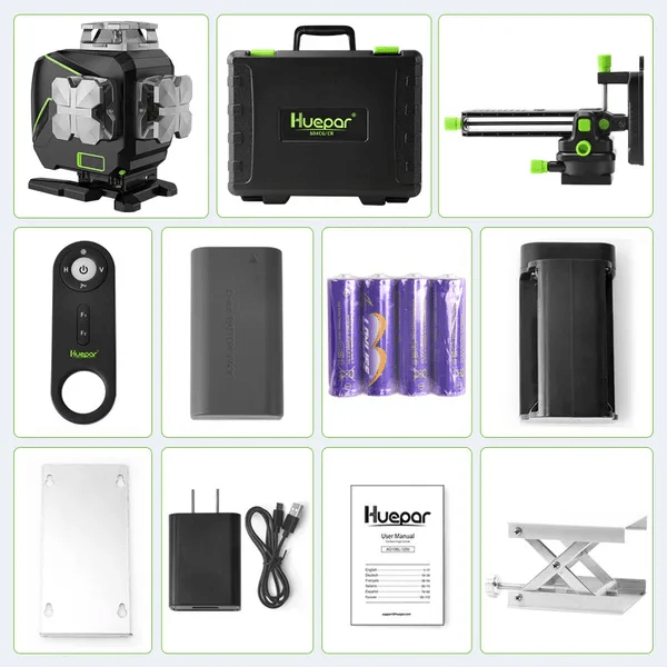 Nivel laser verde huepar S04CG 16 líneas 4d bluetooth - SyM Asociados