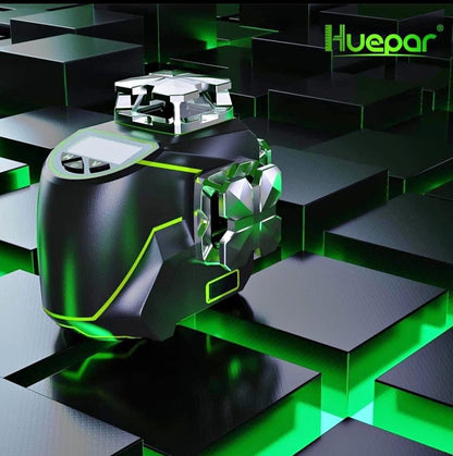 Nivel laser verde huepar S04CG 16 líneas 4d bluetooth recargable(Dos baterías)