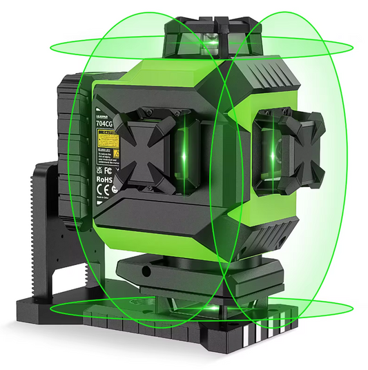 Nivel laser verde huepar 704CG 16 líneas 4d bluetooth recargable(Dos baterías)