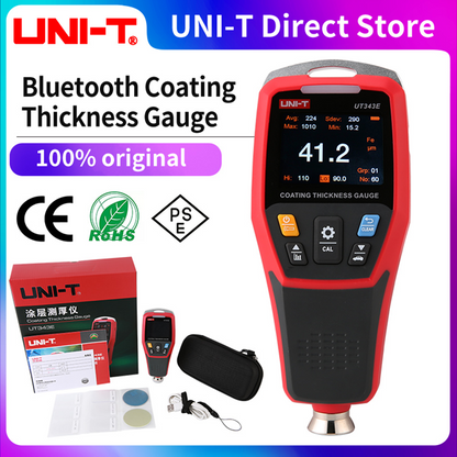Medidor de Espesor de Pintura UNI T UT343E – Profesional para Metales Ferrosos y No Ferrosos