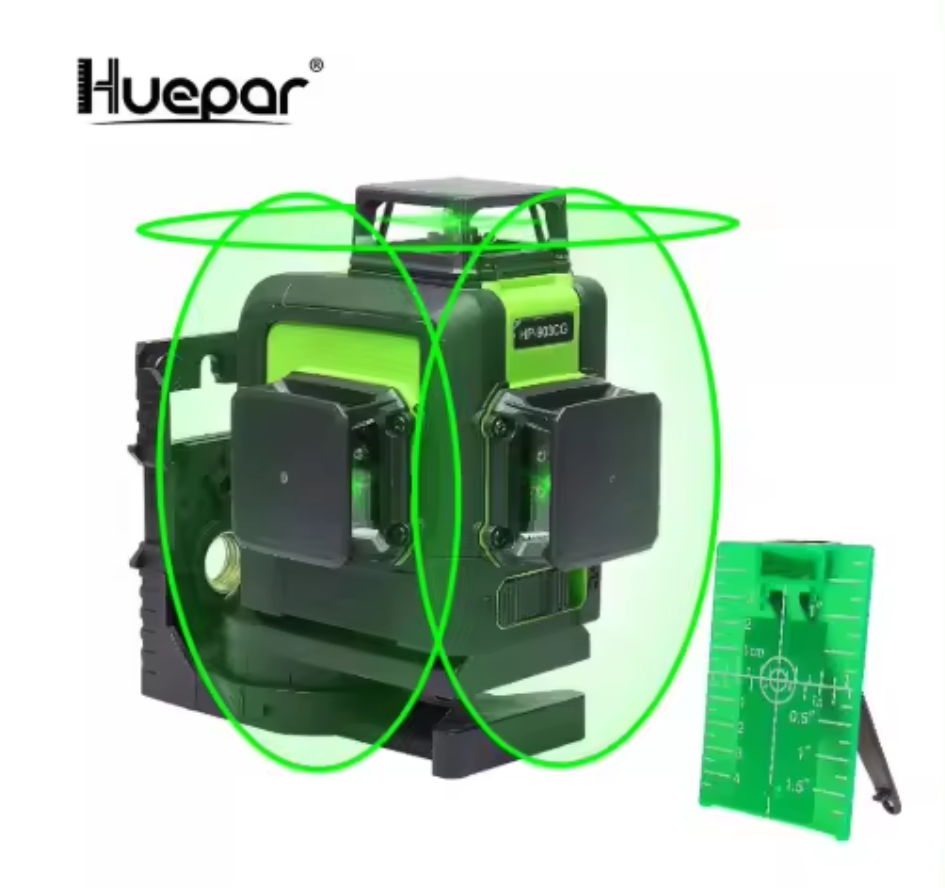 Nivel láser verde huepar 903CG 12 líneas recargable(Dos baterías)