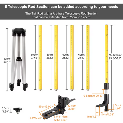 Trípode Huepar láser 3.7 metros  LP36 telescópicas  con 1/4"-5/8"