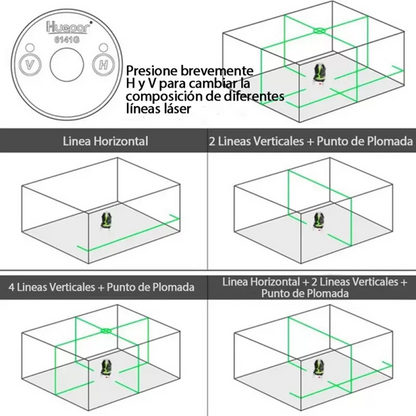 Nivel Láser Robot Verde Huepar 6141G 360 Grados Giratorio