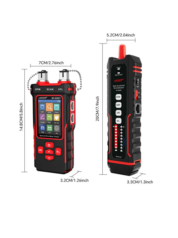 NF-859GT Red multifuncional y probador de cable óptico: medición de precisión, medidor de potencia óptica avanzada, iluminación LED