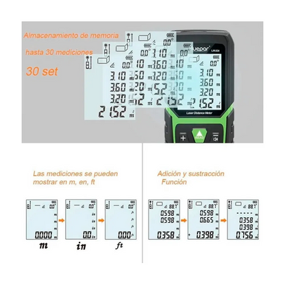 Medidor de distancia Láser Huepar LM50/100/120A LCD