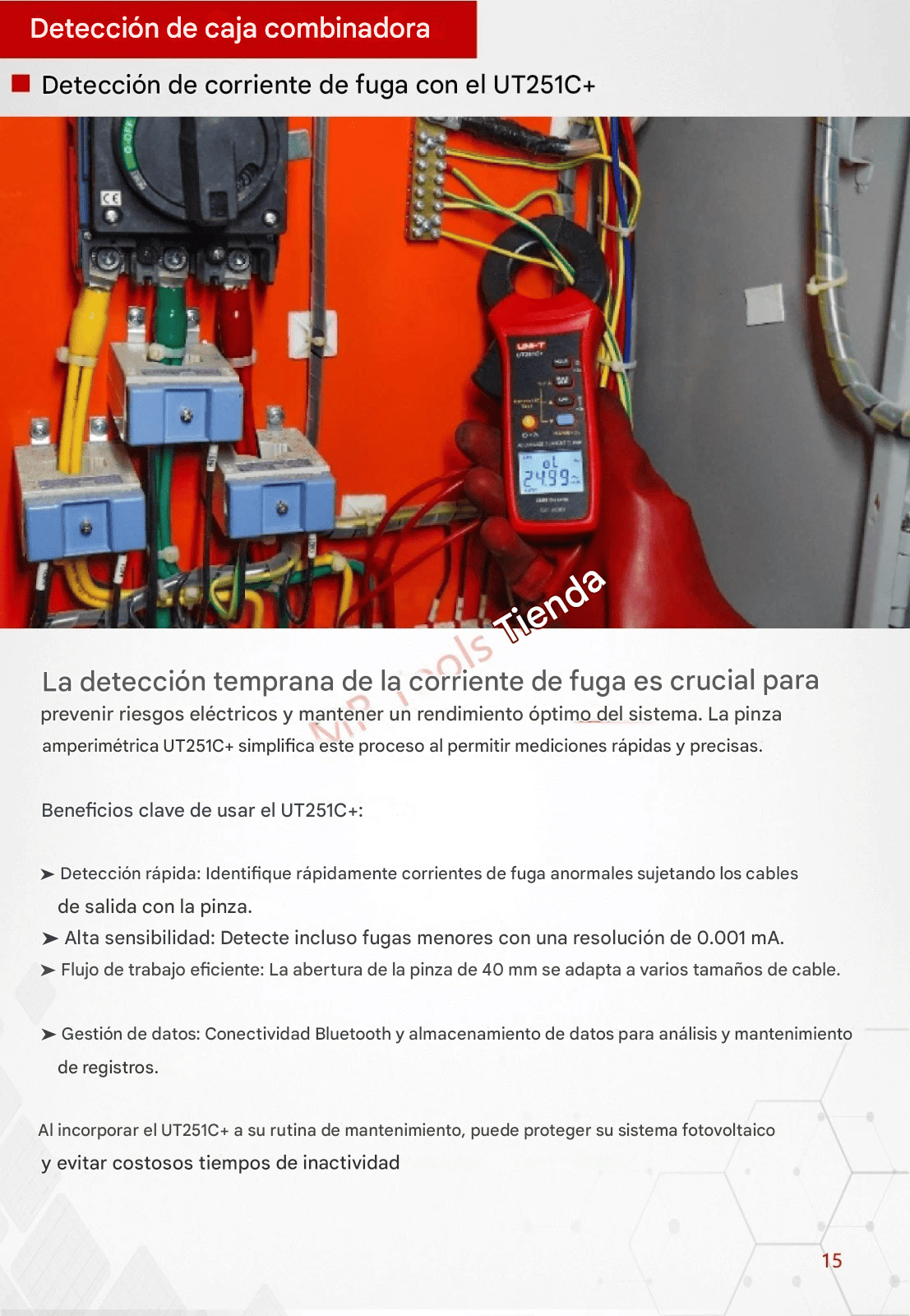 UNI-T UT251C+ Pinza amperimétrica digital de corriente de fuga de CA 3mA-60A TRMS Bluetooth APP-