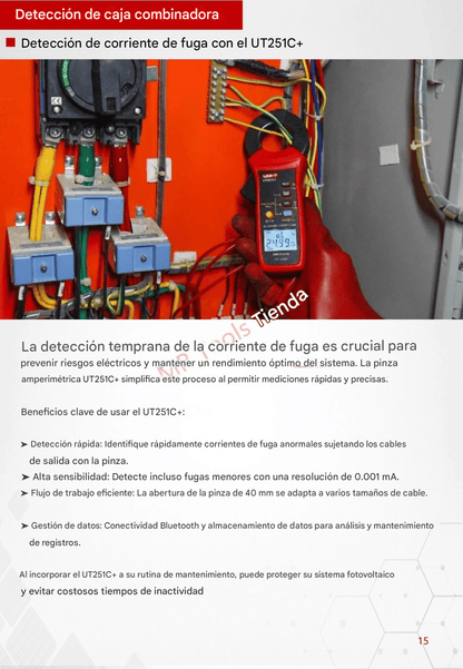 UNI-T UT251C+ Pinza amperimétrica digital de corriente de fuga de CA 3mA-60A TRMS Bluetooth APP-