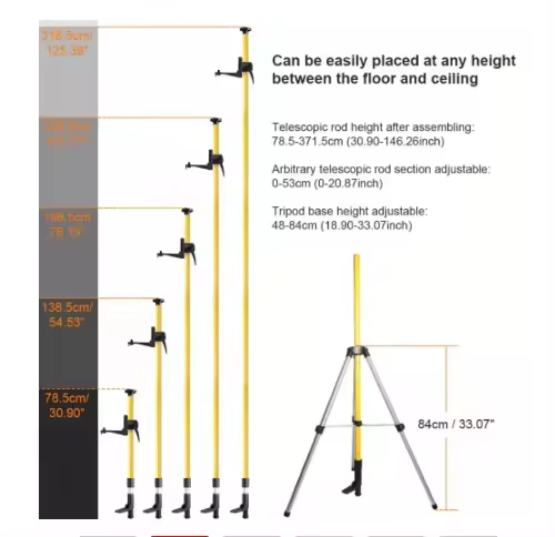 Trípode Huepar láser 3.7 metros  LP36 telescópicas  con 1/4"-5/8"