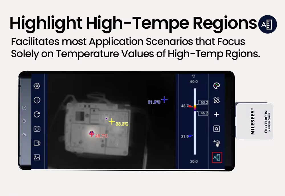 Cámara térmica TR256i Mileseey Detector de temperatura USB tipo C