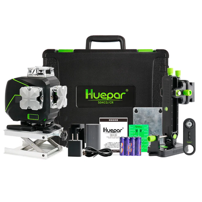 Nivel laser verde huepar S04CG 16 líneas 4d bluetooth recargable(Dos baterías)