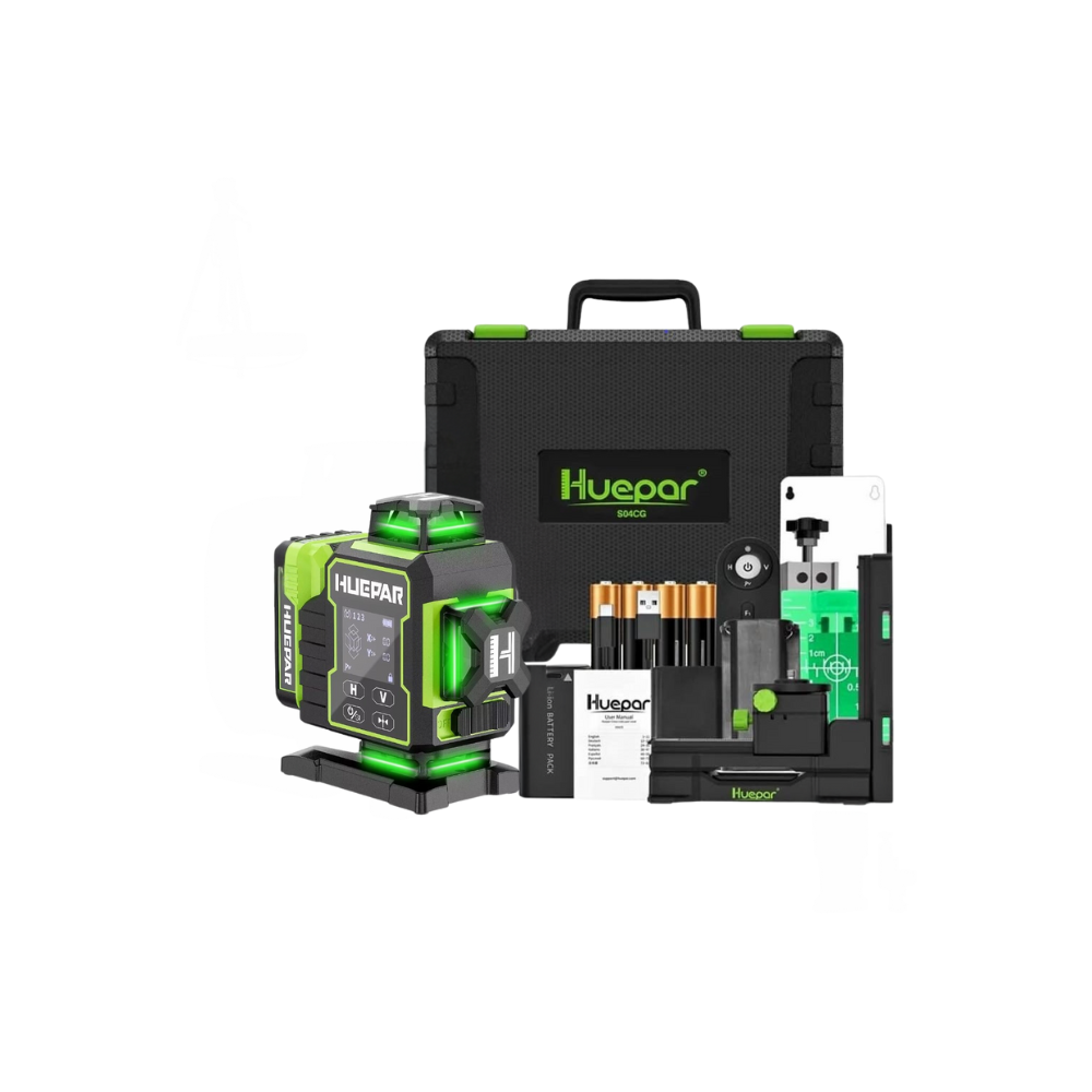 Combo Completo Nivel laser verde Huepar 2024 W04CG 16 líneas