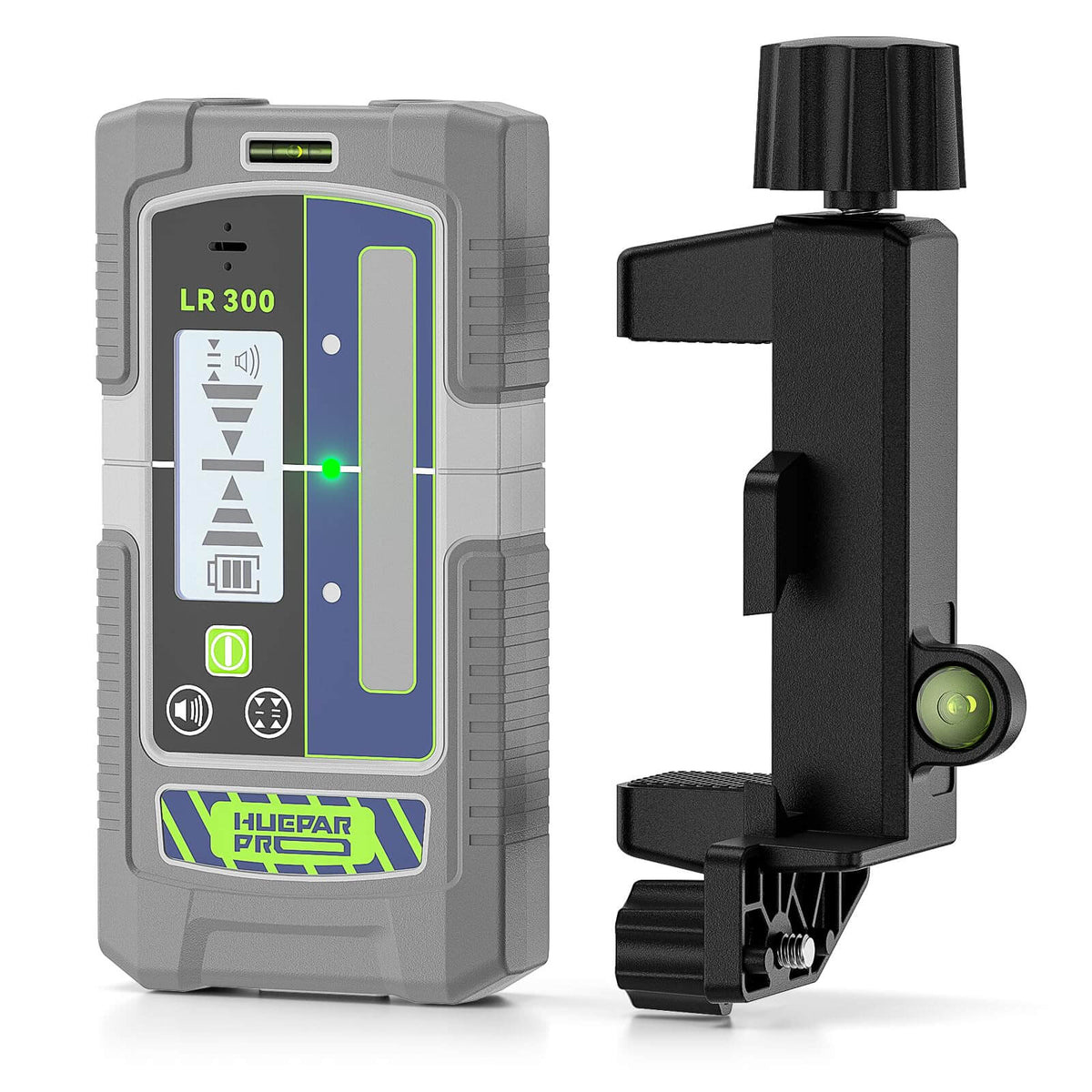 Huepar Pro LR300 Receptor Láser con Soporte - SyM Asociados Perú