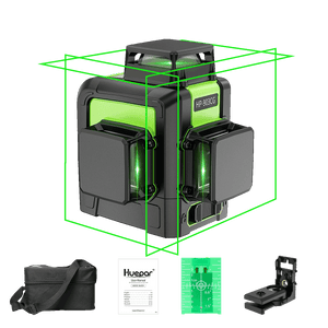 Huepar 903CG Nivel Láser Verde 12 Líneas con accesorios - SyM Asociados Perú