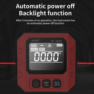 Noyafa NF-566 usado en mantenimiento automotriz para medir ángulos de precisión