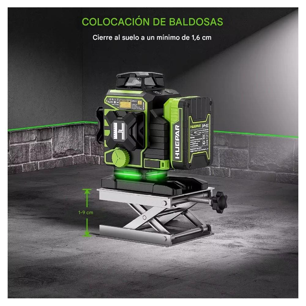 Combo Completo Nivel laser verde Huepar 2024 W04CG 16 líneas - SyM Asociados