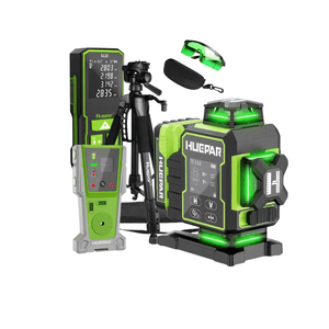 Combo Completo Nivel laser verde Huepar W04CG + Distanciómetro - SyM Asociados