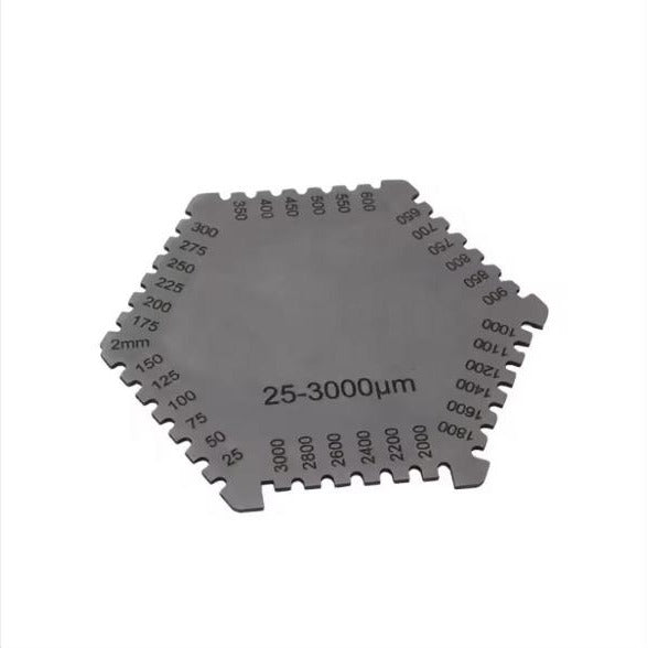 DANA AC-3000 medidor de espesor de pintura húmeda tipo peine hexagonal - vista frontal