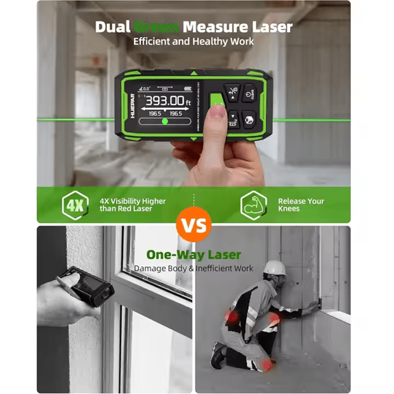 Huepar Inclinómetro Medidor de distancia láser BLM - 60G profesional 120 metros - SyM Asociados