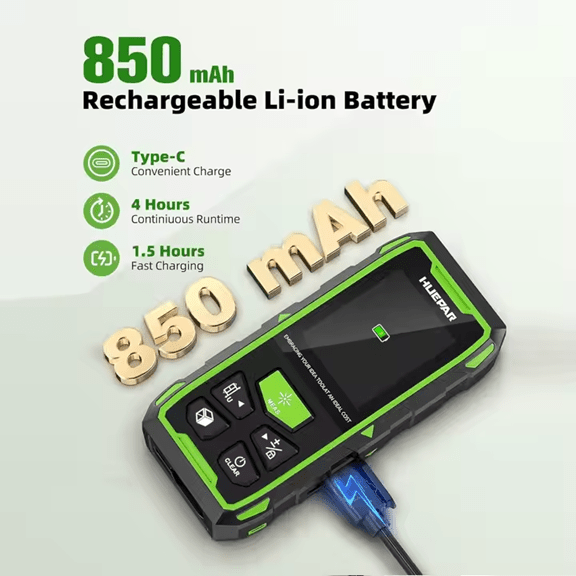 Huepar Inclinómetro Medidor de distancia láser BLM - 60G profesional 120 metros - SyM Asociados