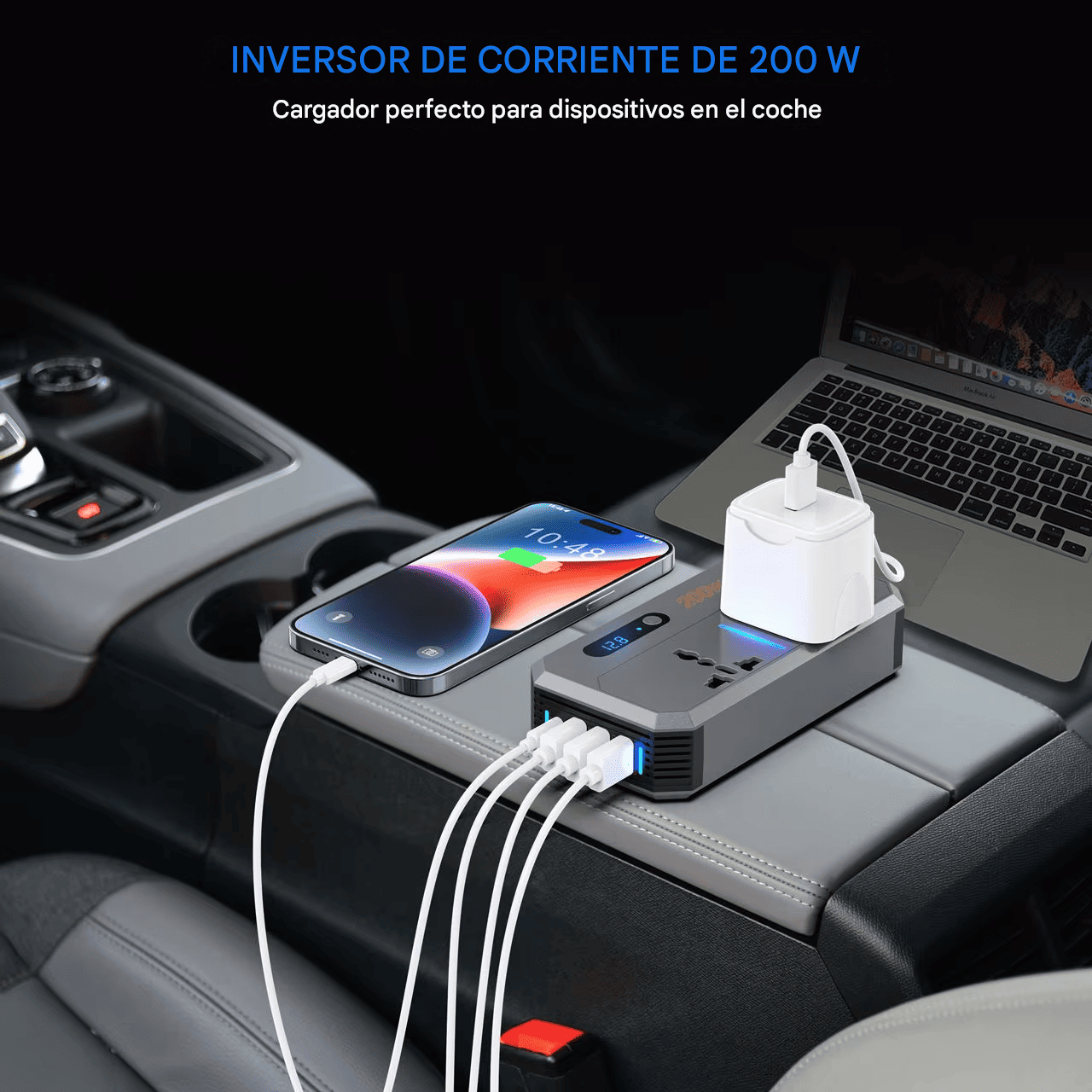 Inversor de Corriente 240 w 12V/24V a 220 V Carga Rápida - SyM Asociados