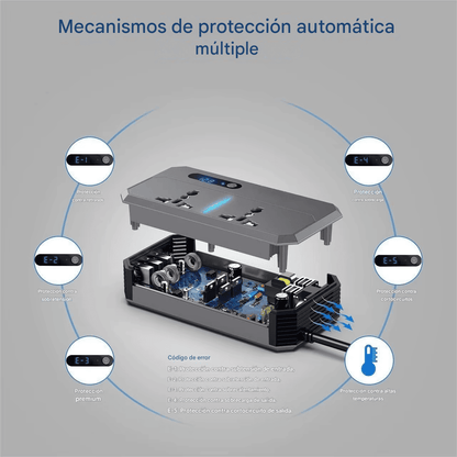 Inversor de Corriente 240 w 12V/24V a 220 V Carga Rápida - SyM Asociados