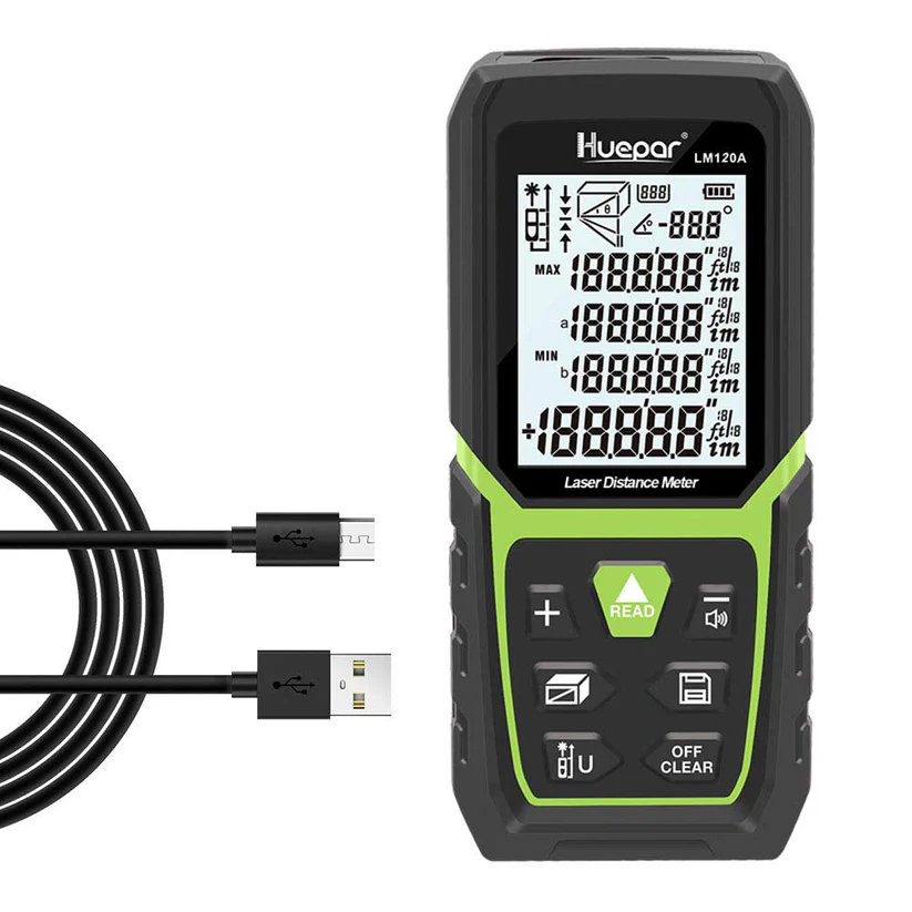 Medidor de distancia Láser Huepar LM50/100/120A LCD