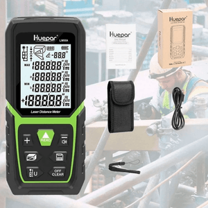 Medidor de distancia Láser y ángulo Huepar LM120A LCD - SyM Asociados