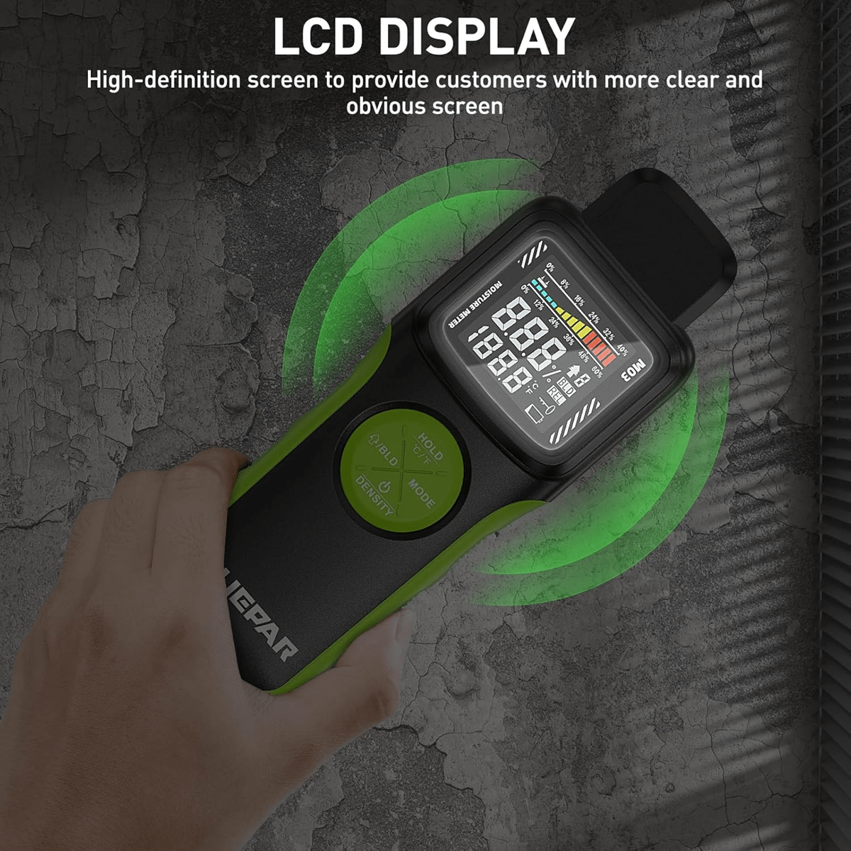 Medidor de Humedad Huepar M03 – Pin y Pinless 2 en 1 para Madera y Materiales de Construcción - SyM Asociados