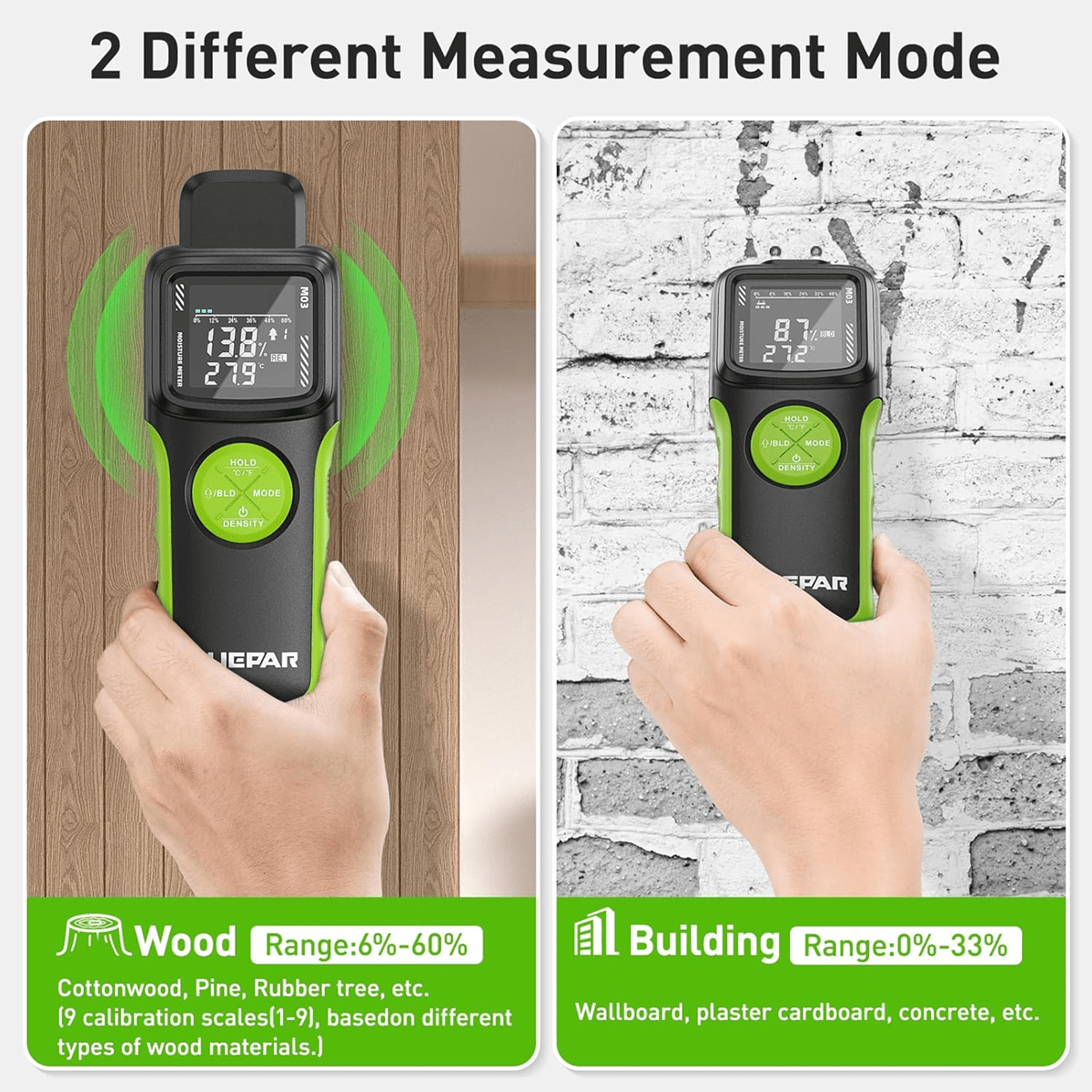 Medidor de Humedad Huepar M03 – Pin y Pinless 2 en 1 para Madera y Materiales de Construcción - SyM Asociados