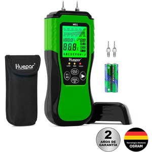Medidor Digital de Humedad para Madera, Concreto y Ladrillo con Pantalla LCD Retroiluminada huepar m01 pantalla lcd - SyM Asociados