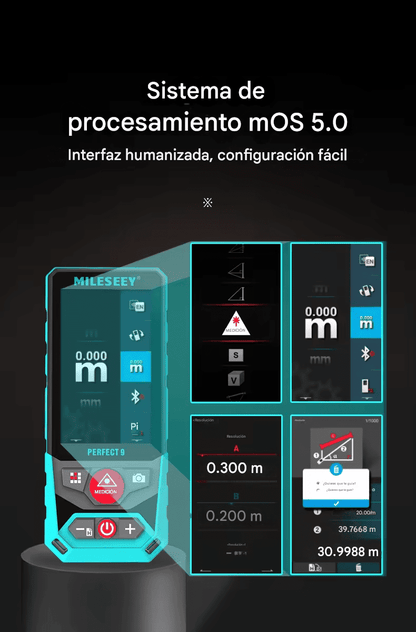 Medidor Láser Mileseey P9 300m Cámara Zoom Exterior - SyM Asociados