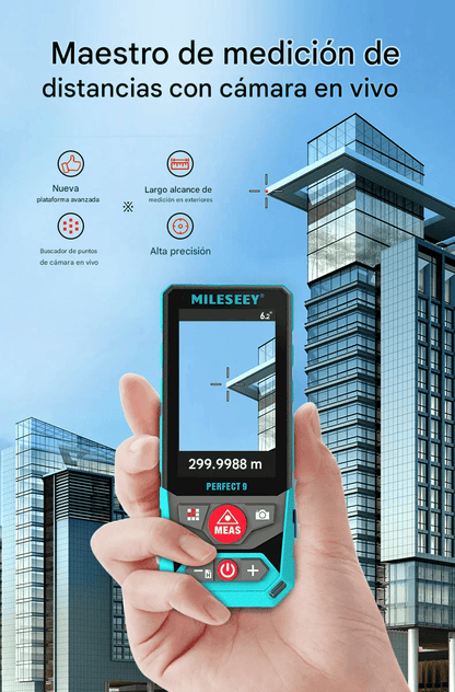 Medidor Láser Mileseey P9 300m Cámara Zoom Exterior - SyM Asociados