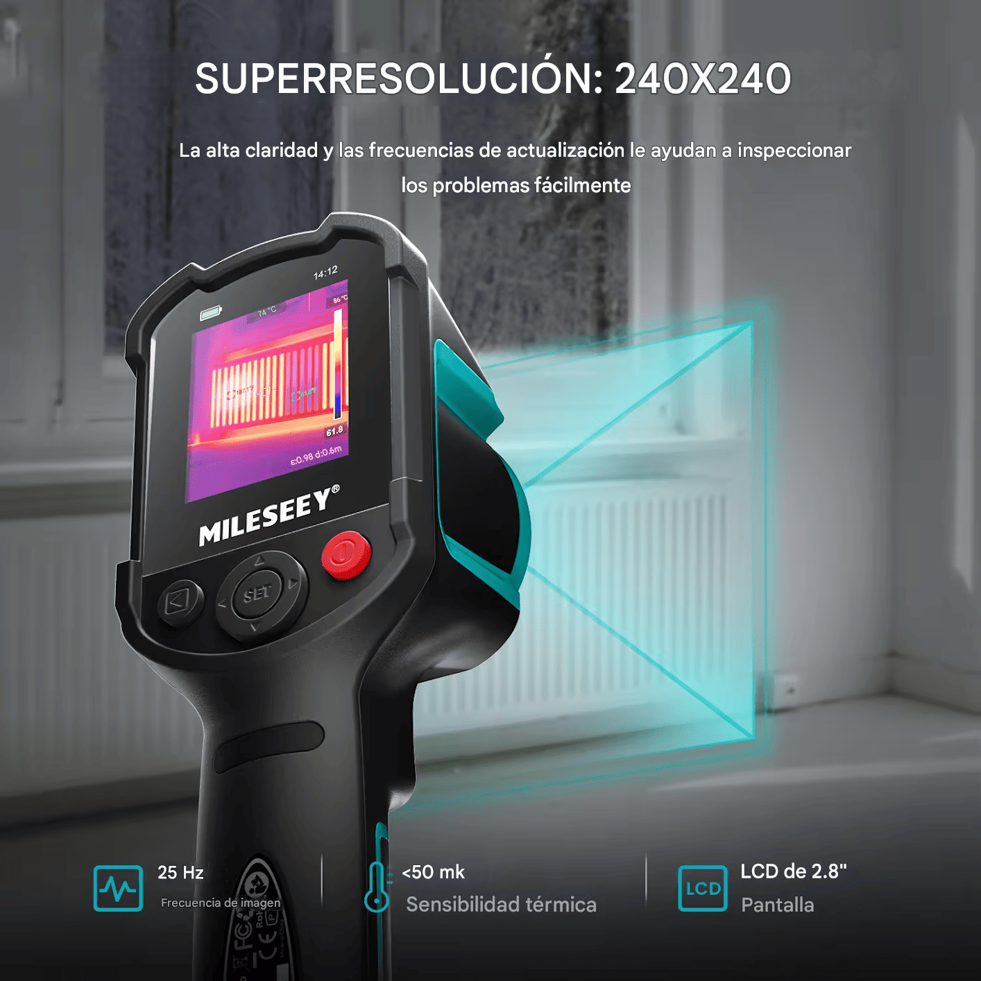 Mileseey cámara termográfica infrarroja 240x240 Tr10 - SyM Asociados