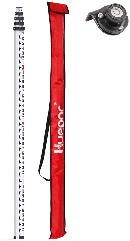 Mira Telescópica Huepar GR5 con nivel de burbuja 5 metros - SyM Asociados