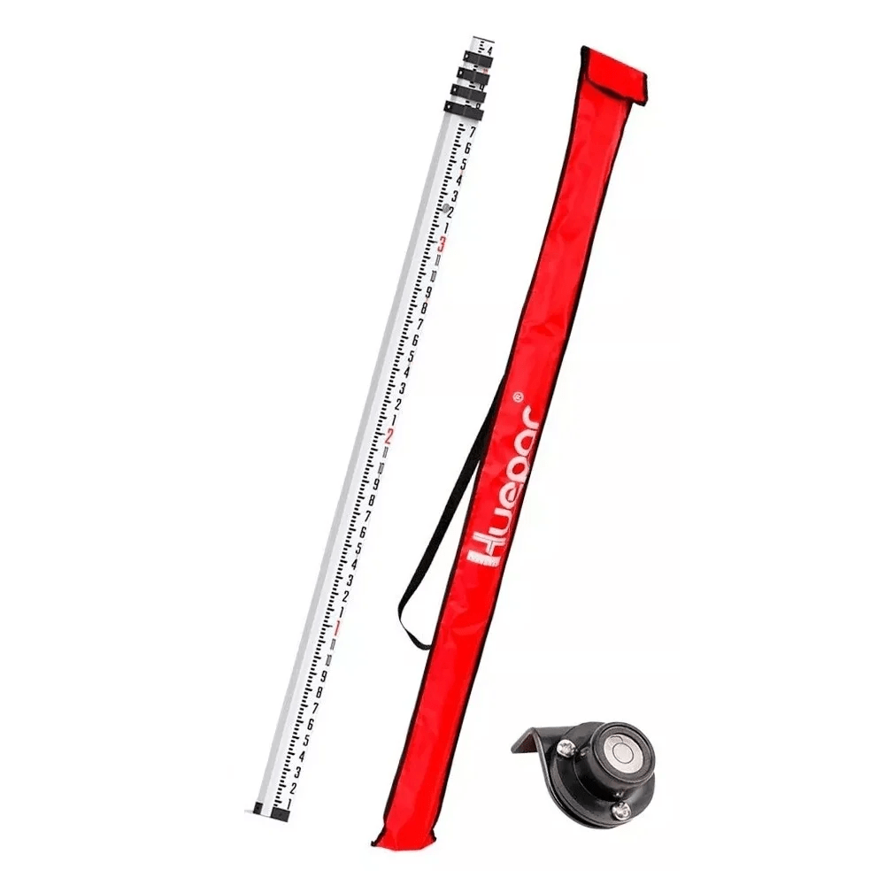 Mira Telescópica Huepar GR5 con nivel de burbuja 5 metros - SyM Asociados