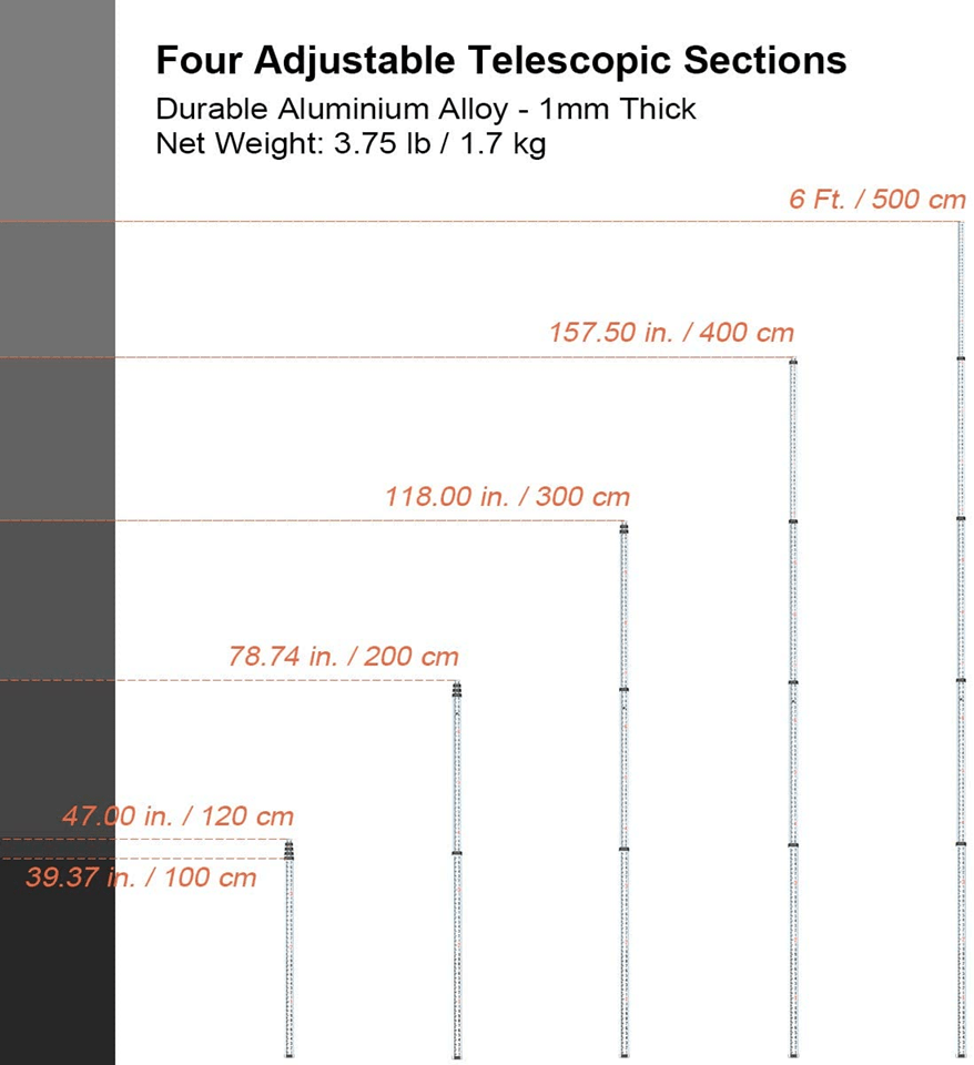 Mira Telescópica Huepar GR5 con nivel de burbuja 5 metros - SyM Asociados
