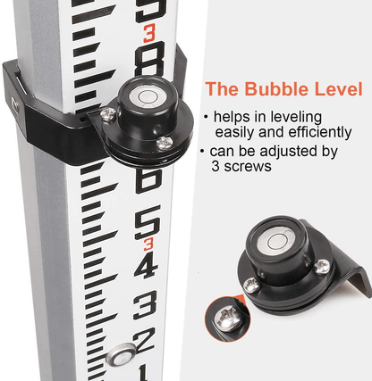 Mira Telescópica Huepar GR5 con nivel de burbuja 5 metros - SyM Asociados