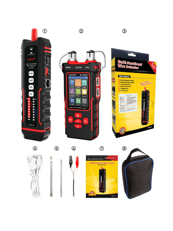 NF - 859GT Red multifuncional y probador de cable óptico: medición de precisión, medidor de potencia óptica avanzada, iluminación LED - SyM Asociados