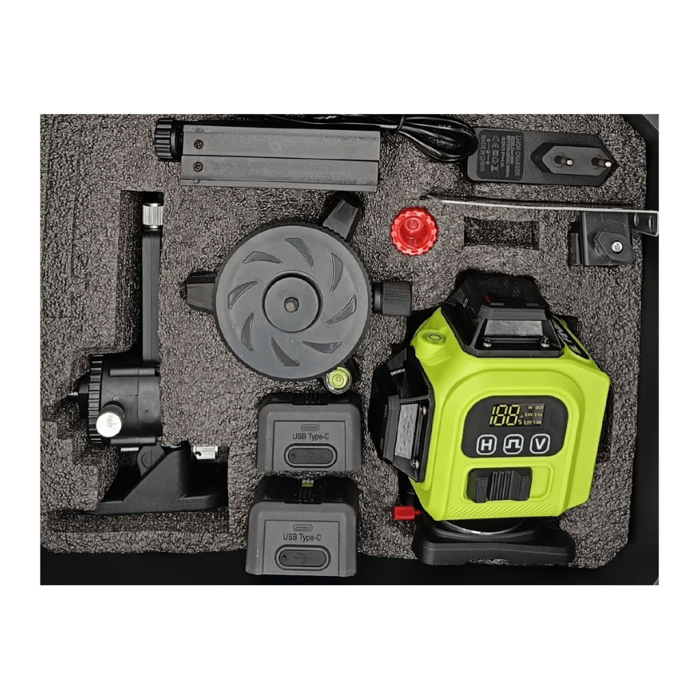 Nivel Laser 16 Líneas Verdes IL FINE LLX - 360 - 12 Recargable + Trípode - SyM Asociados