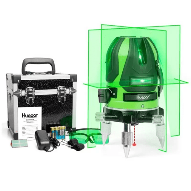 Nivel Láser Robot Verde Huepar 6141G 360 Grados Giratorio - SyM Asociados