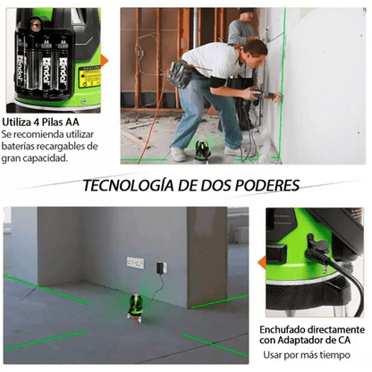 Nivel Láser Robot Verde Huepar 6141G 360 Grados Giratorio - SyM Asociados