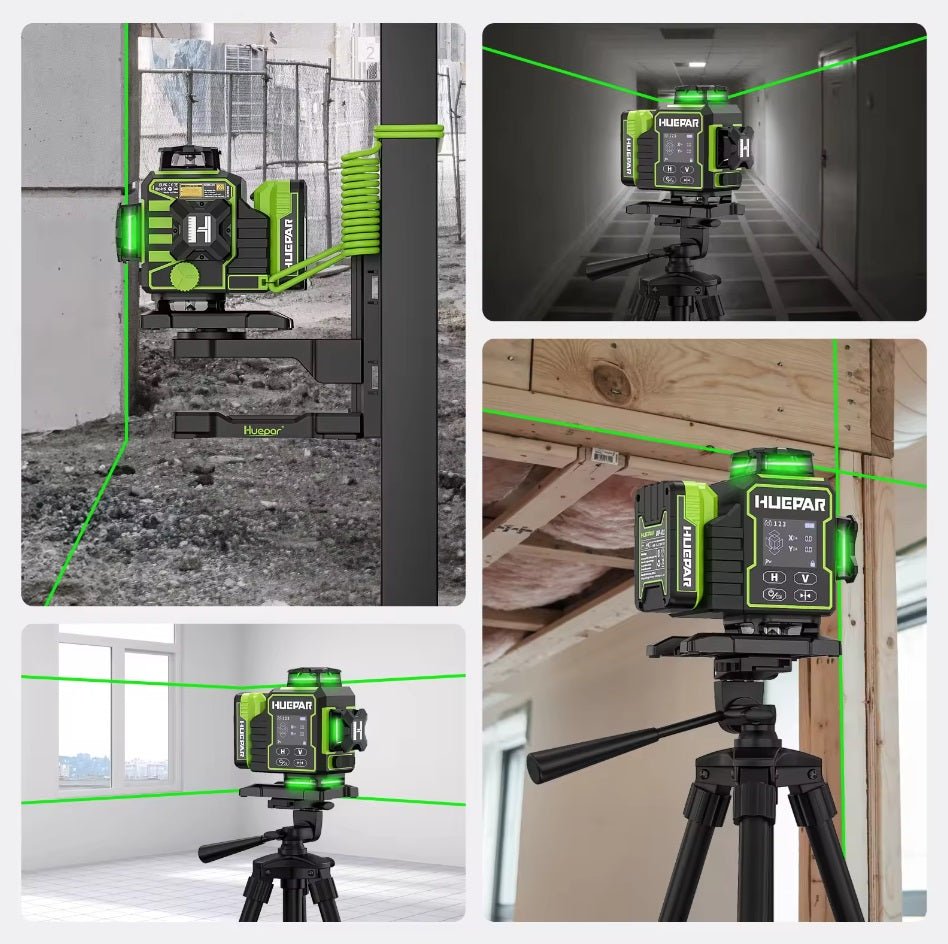 Nivel laser verde Huepar 2024 W04CG 16 líneas - SyM Asociados