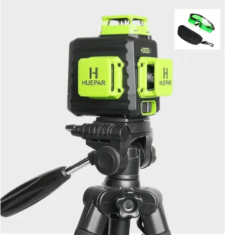 Nivel láser verde huepar B03CG 12 líneas recargable + Trípode Huepar - SyM Asociados