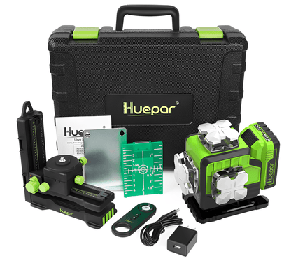 Nivel laser verde Huepar P04CG 16 LINEAS bluetooth(Dos Baterías) - SyM Asociados
