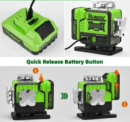 Nivel laser verde Huepar P04CG 16 LINEAS bluetooth(Dos Baterías) - SyM Asociados