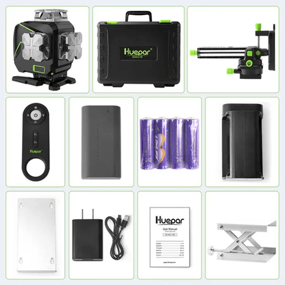 Nivel laser verde huepar S04CG 16 líneas 4d bluetooth - SyM Asociados