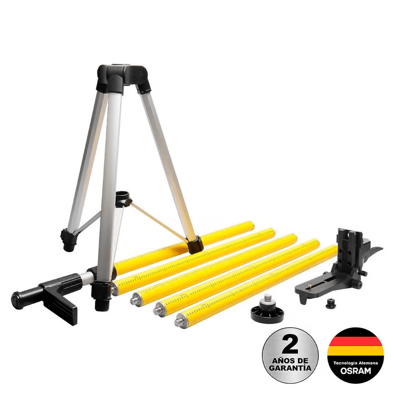 Trípode Huepar láser 3.7 metros LP36 telescópicas con 1/4" - 5/8" - SyM Asociados
